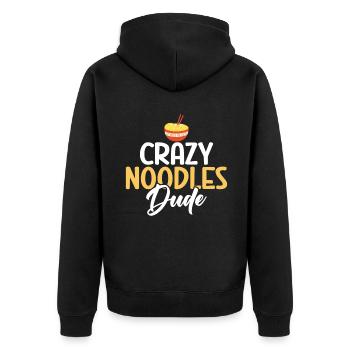 Noodle Lover Gifts - Unisex Premium Bio Zip Hoodie - Schwarz - Hinten - Nico (187cm)