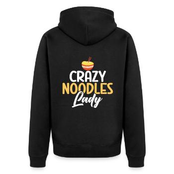 Noodle Lover Gifts - Unisex Premium Bio Zip Hoodie - Schwarz - Hinten - Nico (187cm)