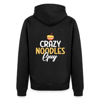 Noodle Lover Gifts - Unisex Premium Organic Zip Hoodie - black - Back - Nico (187cm)