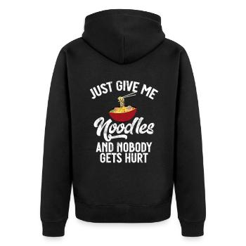 Noodle Lover Gifts - Unisex Premium Organic Zip Hoodie - black - Back - Nico (187cm)