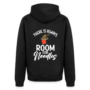 Noodle Lover Gifts - Unisex Premium Bio Zip Hoodie - Schwarz - Hinten - Nico (187cm)