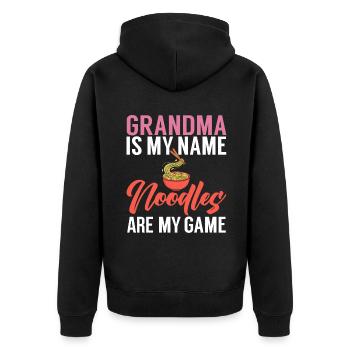 Noodle Lover Gifts - Unisex Premium Organic Zip Hoodie - black - Back - Nico (187cm)