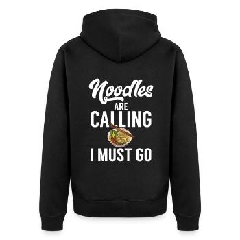 Noodle Lover Gifts - Unisex Premium Organic Zip Hoodie - black - Back - Nico (187cm)