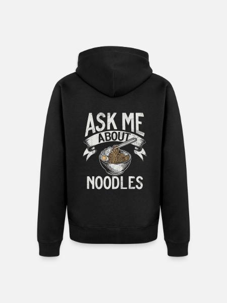 Noodle Lover Gifts - Unisex Premium Organic Zip Hoodie - black