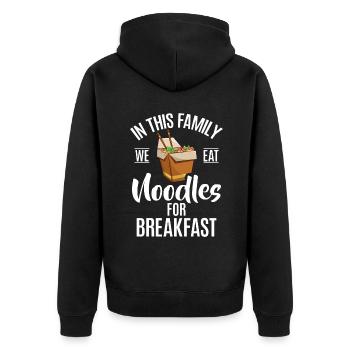Noodle Lover Gifts - Unisex Premium Bio Zip Hoodie - Schwarz - Hinten - Nico (187cm)