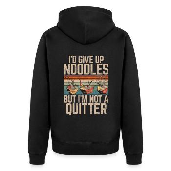 Noodle Lover Gifts - Unisex Premium Bio Zip Hoodie - Schwarz - Hinten - Nico (187cm)