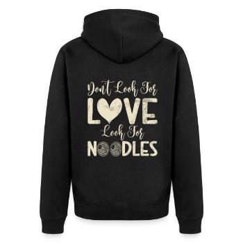Cadeaux pour les amateurs de nouilles - Veste à capuche bio Premium Unisexe - noir - Dos - Nico (187cm)