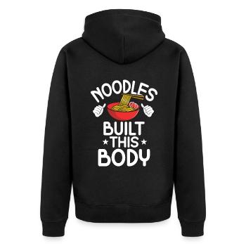 Noodle Lover Gifts - Unisex Premium Organic Zip Hoodie - black - Back - Nico (187cm)