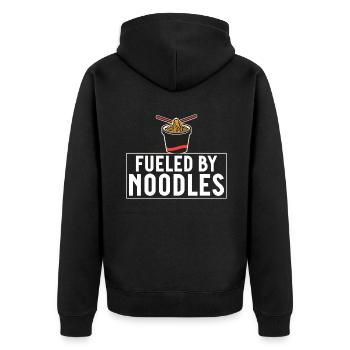 Noodle Lover Gifts - Unisex Premium Organic Zip Hoodie - black - Back - Nico (187cm)
