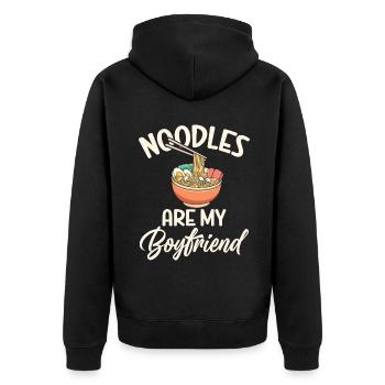 Noodle Lover Gifts - Unisex Premium Organic Zip Hoodie - black - Back - Nico (187cm)