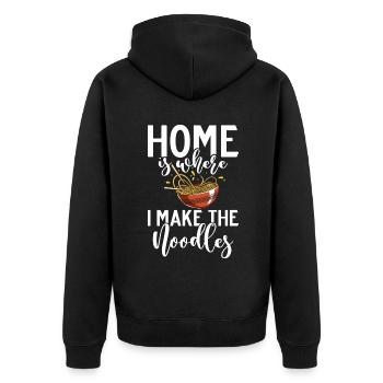 Noodle Lover Gifts - Unisex Premium Organic Zip Hoodie - black - Back - Nico (187cm)
