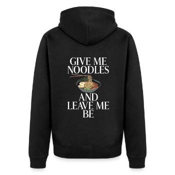 Noodle Lover Gifts - Unisex Premium Organic Zip Hoodie - black - Back - Nico (187cm)