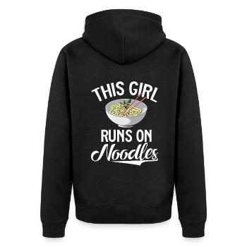 Noodle Lover Gifts - Unisex Premium Organic Zip Hoodie - black - Back - Nico (187cm)