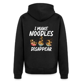 Noodle Lover Gifts - Unisex Premium Bio Zip Hoodie - Schwarz - Hinten - Nico (187cm)