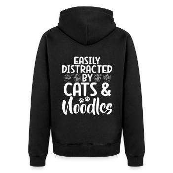 Noodle Lover Gifts - Unisex Premium Organic Zip Hoodie - black - Back - Nico (187cm)