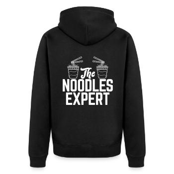 Noodle Lover Gifts - Unisex Premium Bio Zip Hoodie - Schwarz - Hinten - Nico (187cm)