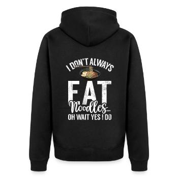 Noodle Lover Gifts - Unisex Premium Organic Zip Hoodie - black - Back - Nico (187cm)