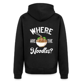 Noodle Lover Gifts - Unisex Premium Organic Zip Hoodie - black - Back - Nico (187cm)