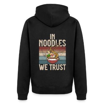 Noodle Lover Gifts - Unisex Premium Organic Zip Hoodie - black - Back - Nico (187cm)