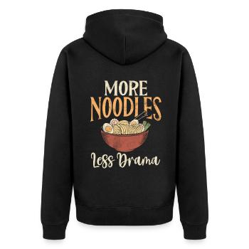 Noodle Lover Gifts - Unisex Premium Bio Zip Hoodie - Schwarz - Hinten - Nico (187cm)