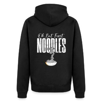 Noodle Lover Gifts - Unisex Premium Bio Zip Hoodie - Schwarz - Hinten - Nico (187cm)