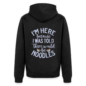 Noodle Lover Gifts - Unisex Premium Bio Zip Hoodie - Schwarz - Hinten - Nico (187cm)