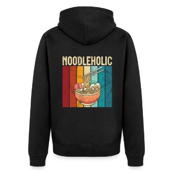 Noodle Lover Gifts - Unisex Premium Organic Zip Hoodie - black - Back - Nico (187cm)
