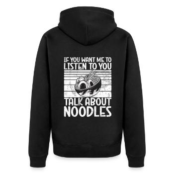 Noodle Lover Gifts - Unisex Premium Bio Zip Hoodie - Schwarz - Hinten - Nico (187cm)