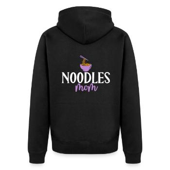 Noodle Lover Gifts - Unisex Premium Organic Zip Hoodie - black - Back - Nico (187cm)