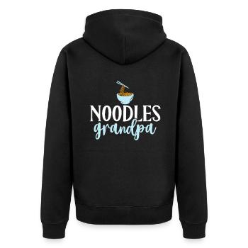 Noodle Lover Gifts - Unisex Premium Bio Zip Hoodie - Schwarz - Hinten - Nico (187cm)