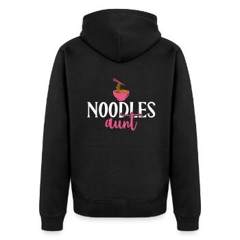 Noodle Lover Gifts - Unisex Premium Bio Zip Hoodie - Schwarz - Hinten - Nico (187cm)