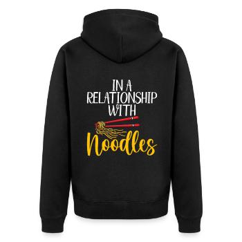 Noodle Lover Gifts - Unisex Premium Organic Zip Hoodie - black - Back - Nico (187cm)