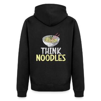 Noodle Lover Gifts - Unisex Premium Organic Zip Hoodie - black - Back - Nico (187cm)