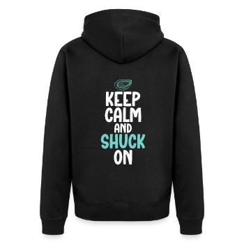 Oyster Gifts - Unisex Premium Bio Zip Hoodie - Schwarz - Hinten - Nico (187cm)