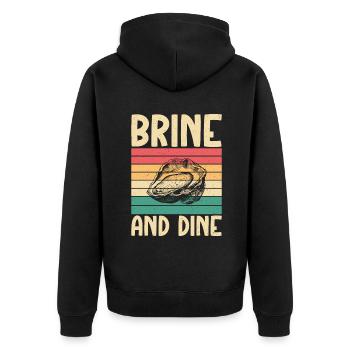 Oyster Gifts - Unisex Premium Bio Zip Hoodie - Schwarz - Hinten - Nico (187cm)