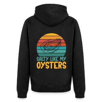 Oyster Gifts - Unisex Premium Bio Zip Hoodie - Schwarz - Hinten - Nico (187cm)