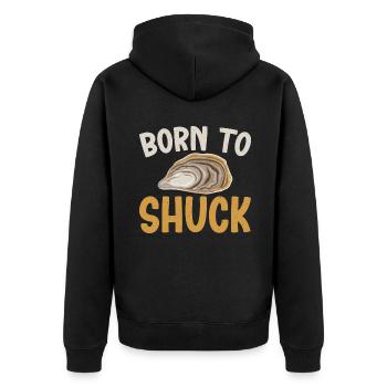 Oyster Gifts - Unisex Premium Bio Zip Hoodie - Schwarz - Hinten - Nico (187cm)