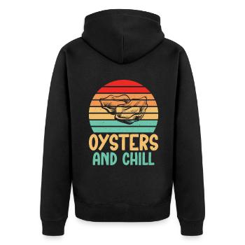 Oyster Gifts - Unisex Premium Bio Zip Hoodie - Schwarz - Hinten - Nico (187cm)