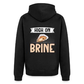 Oyster Gifts - Unisex Premium Bio Zip Hoodie - Schwarz - Hinten - Nico (187cm)