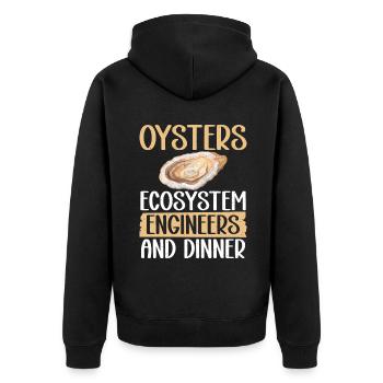 Oyster Gifts - Unisex Premium Bio Zip Hoodie - Schwarz - Hinten - Nico (187cm)