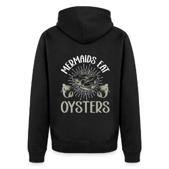 Oyster Gifts - Unisex Premium Bio Zip Hoodie - Schwarz - Hinten - Nico (187cm)