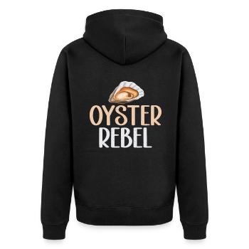 Oyster Gifts - Unisex Premium Bio Zip Hoodie - Schwarz - Hinten - Nico (187cm)