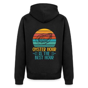 Oyster Gifts - Unisex Premium Bio Zip Hoodie - Schwarz - Hinten - Nico (187cm)