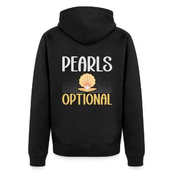 Oyster Gifts - Unisex Premium Bio Zip Hoodie - Schwarz - Hinten - Nico (187cm)
