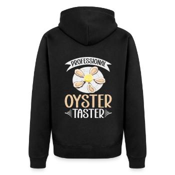 Oyster Gifts - Unisex Premium Bio Zip Hoodie - Schwarz - Hinten - Nico (187cm)