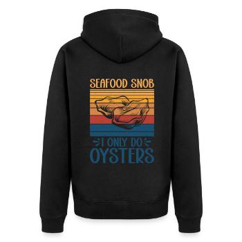 Oyster Gifts - Unisex Premium Bio Zip Hoodie - Schwarz - Hinten - Nico (187cm)