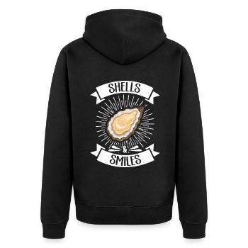 Oyster Gifts - Unisex Premium Bio Zip Hoodie - Schwarz - Hinten - Nico (187cm)