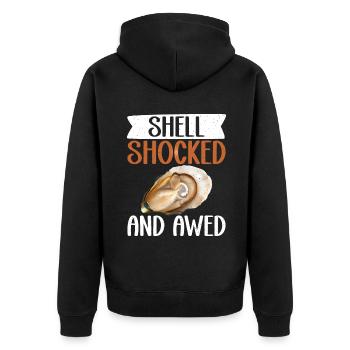 Oyster Gifts - Unisex Premium Bio Zip Hoodie - Schwarz - Hinten - Nico (187cm)