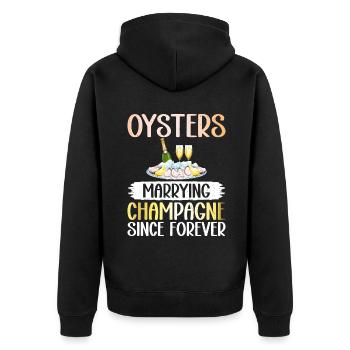 Oyster Gifts - Unisex Premium Bio Zip Hoodie - Schwarz - Hinten - Nico (187cm)