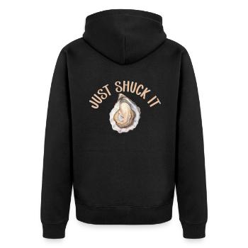 Oyster Gifts - Unisex Premium Bio Zip Hoodie - Schwarz - Hinten - Nico (187cm)